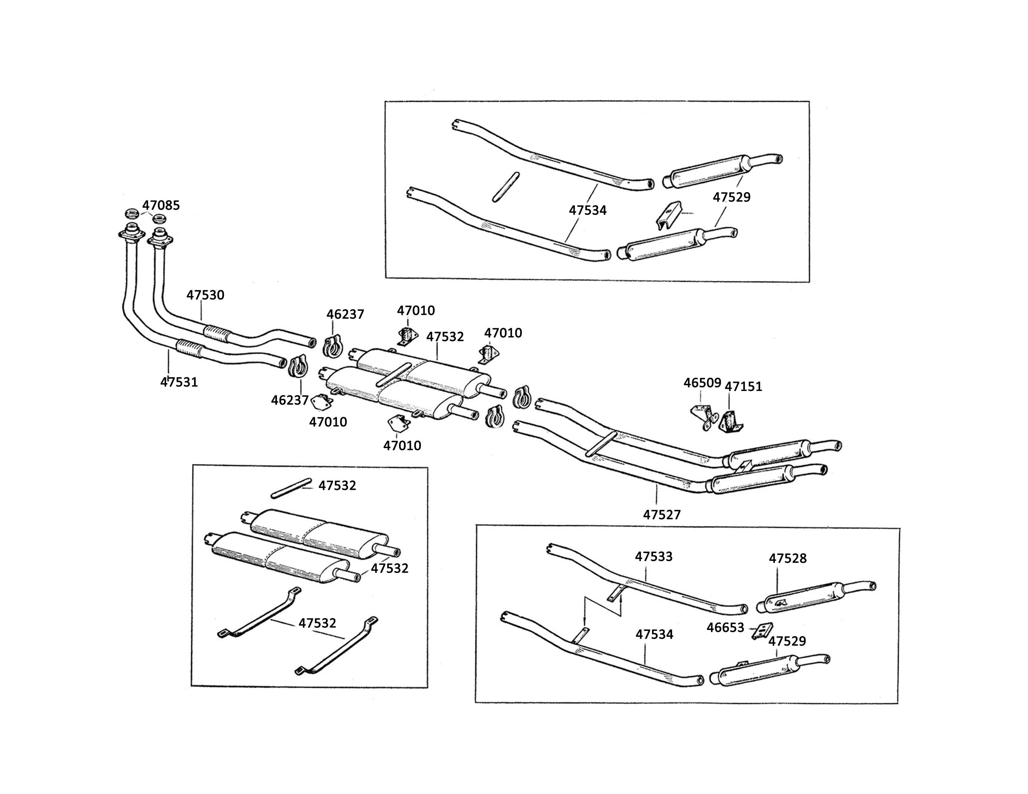 jaguar e-type s1-3-8 exhaust-system