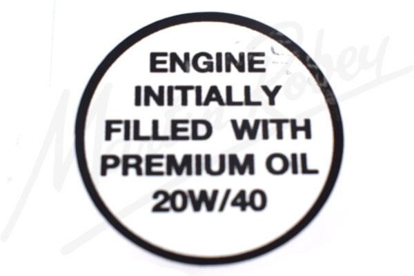 20W/40 Engine Oil Decal