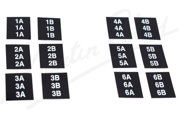 6 Cylinder Plug Lead I.D. Decal Set