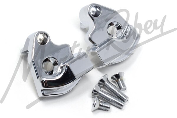 Chrome Pillar Capping Pieces for 6 Cylinder E-Type - Pair