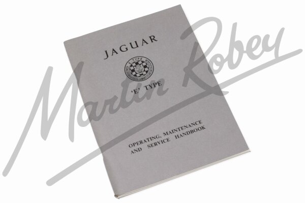 3.8 E-Type Jaguar Owners Handbook