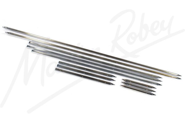 Chrome Finshed Brass Luggage Rail Set / Kit for Late Jaguar E-Type/ XKE Series 1 3.8 Litre Fixed Head Coupe (FHC)