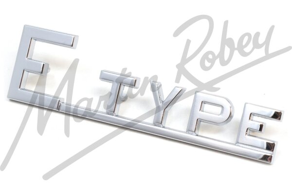 E-Type Script Badge for Boot Lid - Chrome