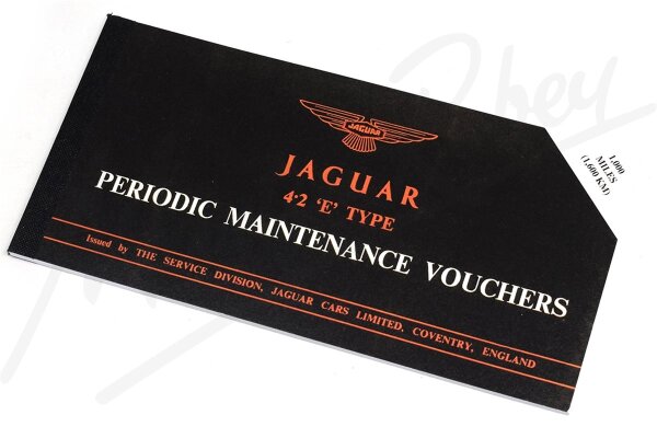 Jaguar E-Type Series 1 & 2 4.2L Service Voucher Book