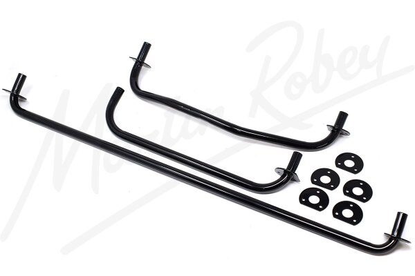 Uprated Black Powder Coat Finished Copper Heater Transfer Pipe Set for Jaguar E-Type / XKE Series 1 4.2 Litre (Later) & Series 2