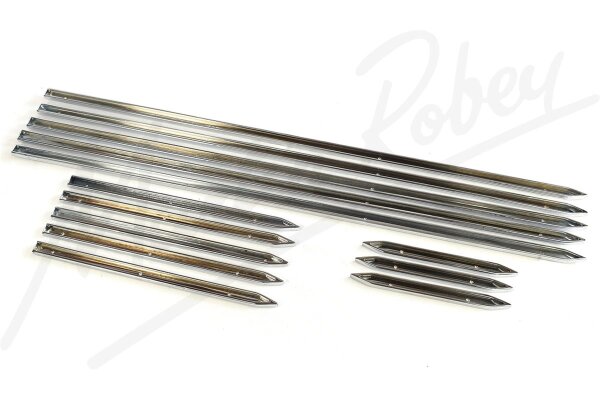 Chrome Finshed Brass Luggage Rail Set / Kit for Late Jaguar E-Type/ XKE Series 1 4.2 Litre Fixed Head Coupe (FHC)