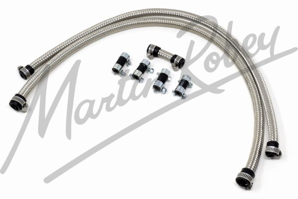 Series 3 E Type Carburettor Braided Fuel Hose Kit